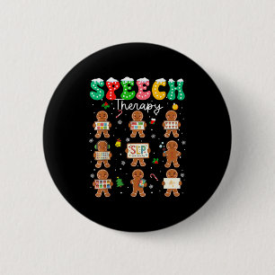 Speech Therapy Christmas Slp Therapy Cookies Ginge 6 Cm Round Badge