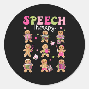 Speech Therapy Christmas Slp Therapy Cookies Ginge Classic Round Sticker