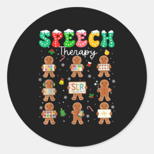 Speech Therapy Christmas Slp Therapy Cookies Ginge Classic Round Sticker