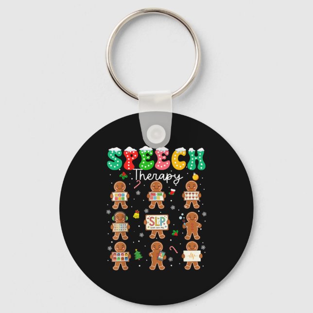 Speech Therapy Christmas Slp Therapy Cookies Ginge Key Ring (Front)
