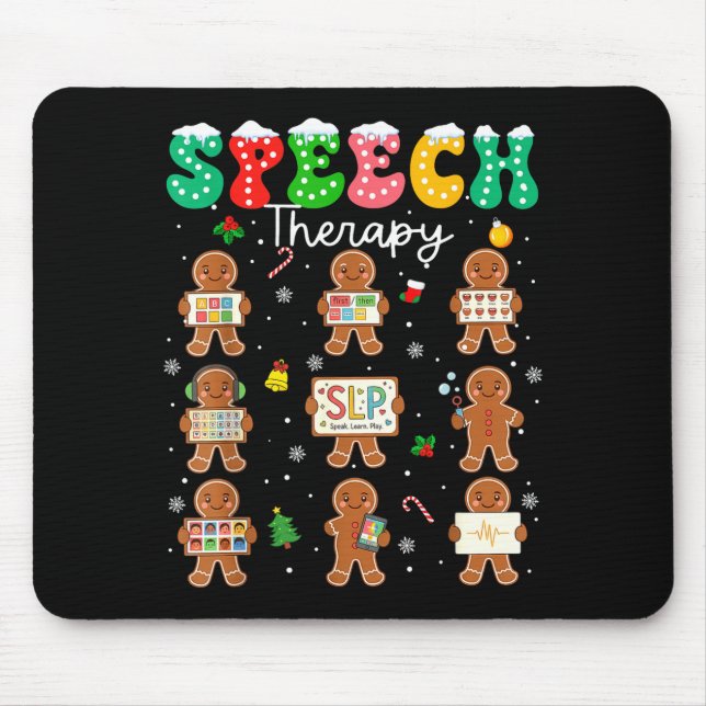 Speech Therapy Christmas Slp Therapy Cookies Ginge Mouse Mat (Front)