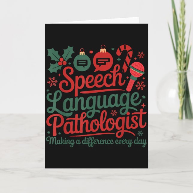 Speech Therapy Christmas Speech Therast  Card (Front)
