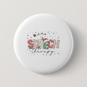 Speech Therapy Christmas Vintage Speech Language P 6 Cm Round Badge