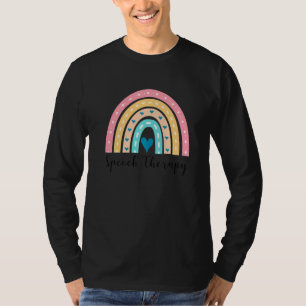 Speech Therapy Cute Rainbow Speech Language Pathol T-Shirt