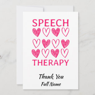 Speech Therapy Cute Speech Therapist Thank You Card