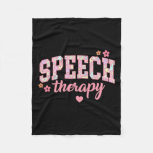 Speech Therapy Easter Communication Therapist Slp Fleece Blanket