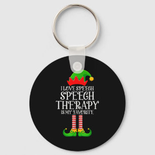 Speech Therapy Elf Christmas Funny School Therapis Key Ring