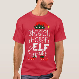 Speech Therapy Elf Squad Funny Christmas SLP Speec T-Shirt