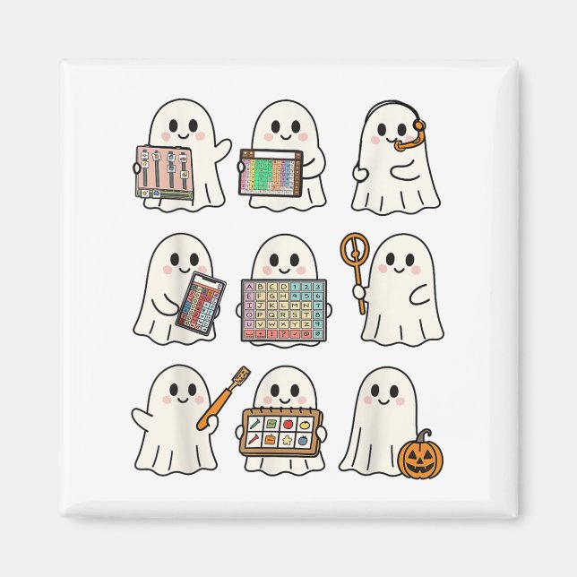 Speech Therapy Halloween Ghost Speech Language Pat Magnet (Front)