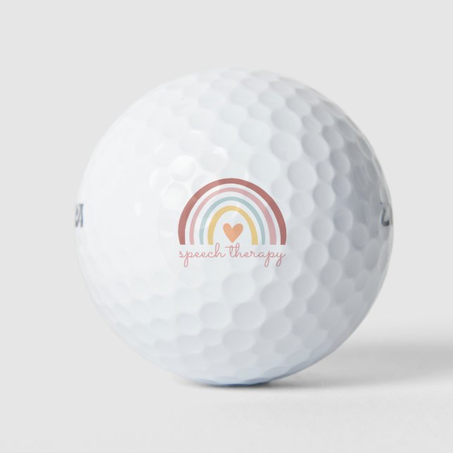 Speech Therapy I - Boho Rainbow Golf Balls (Front)
