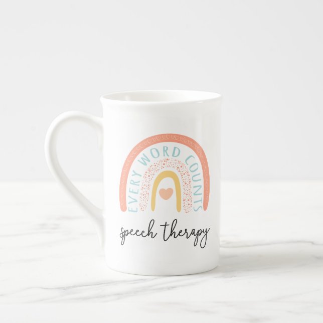 Speech Therapy II - Every Word Counts Bone China Mug (Left)