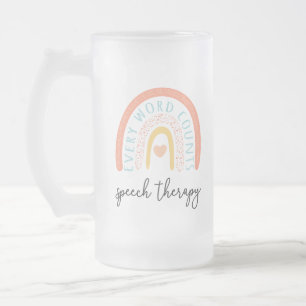 Speech Therapy II - Every Word Counts Frosted Glass Beer Mug