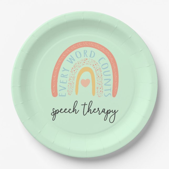 Speech Therapy II - Every Word Counts Paper Plate (Front)