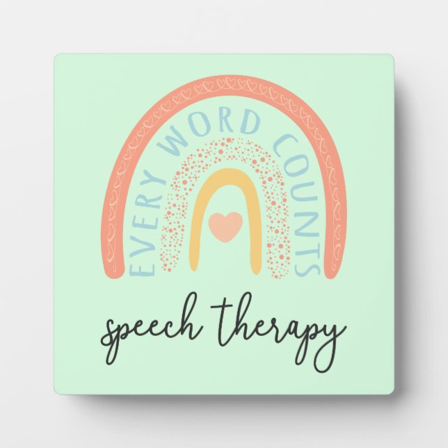Speech Therapy II - Every Word Counts Plaque (Front)