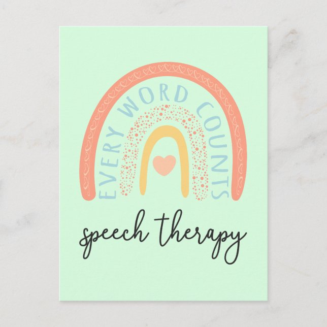 Speech Therapy II - Every Word Counts Postcard (Front)