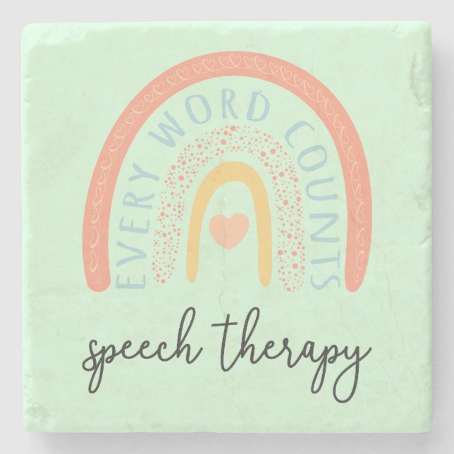Speech Therapy II - Every Word Counts Stone Coaster (Front)