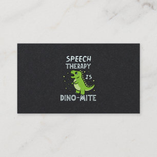 Speech Therapy Is Dino-Mate Therapist Pun Gift Business Card
