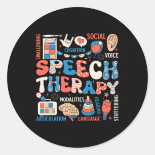 Speech Therapy July 4th Slp Slpa Speech Pathology  Classic Round Sticker