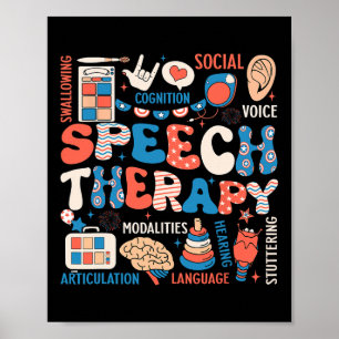 Speech Therapy July 4th Slp Slpa Speech Pathology Poster