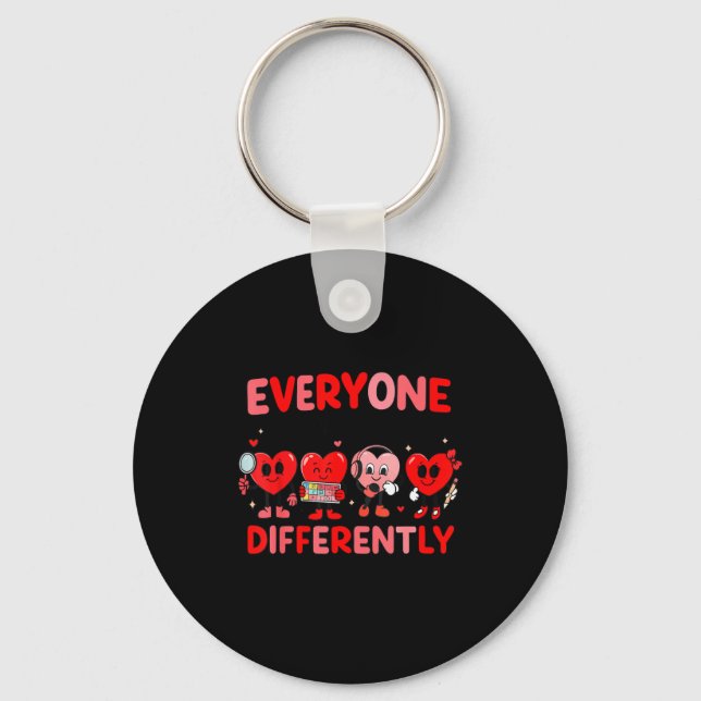 Speech Therapy Language Pathologist Valentines Day Key Ring (Front)