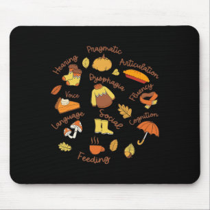 Speech Therapy Language Pathology Thanksgiving Slp Mouse Mat