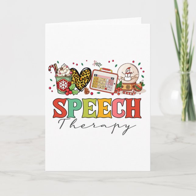 Speech Therapy Pathologist Slp Christmas Thanksgiv Card (Front)