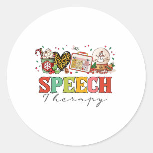 Speech Therapy Pathologist Slp Christmas Thanksgiv Classic Round Sticker