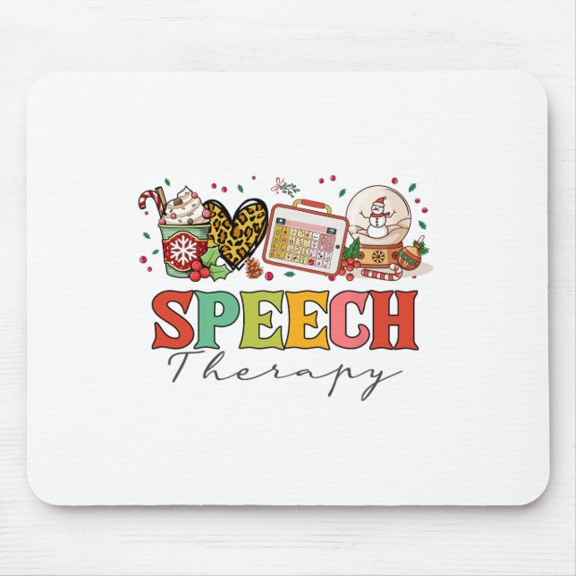 Speech Therapy Pathologist Slp Christmas Thanksgiv Mouse Mat (Front)