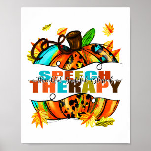 Speech Therapy Pumpkin Autumn Fall Thanksgiving Ha Poster