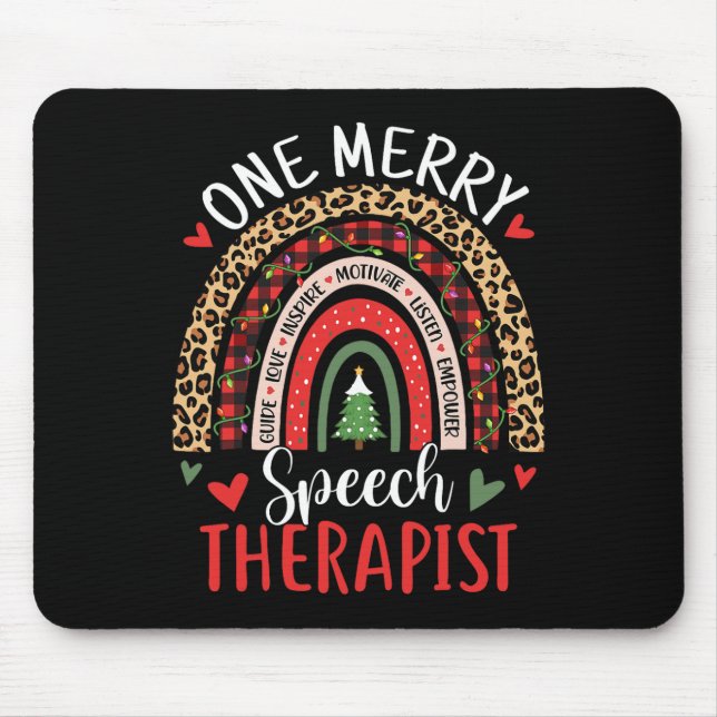 Speech Therapy Rainbow Christmas Speech Language P Mouse Mat (Front)
