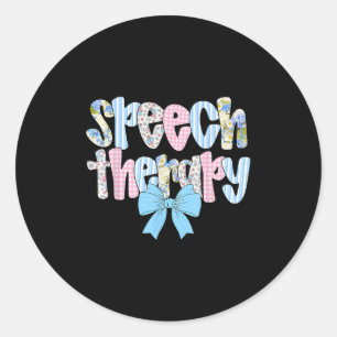 Speech Therapy Retro Groovy Language Pathologist T Classic Round Sticker