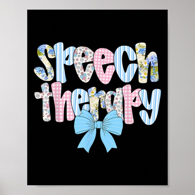Speech Therapy Retro Groovy Language Pathologist T Poster (Front)