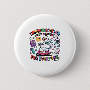 Speech Therapy Slp Silly Goose Communication Looks 6 Cm Round Badge