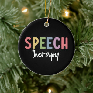 Speech Therapy SLP Speech Pathologist Gifts Ceramic Tree Decoration