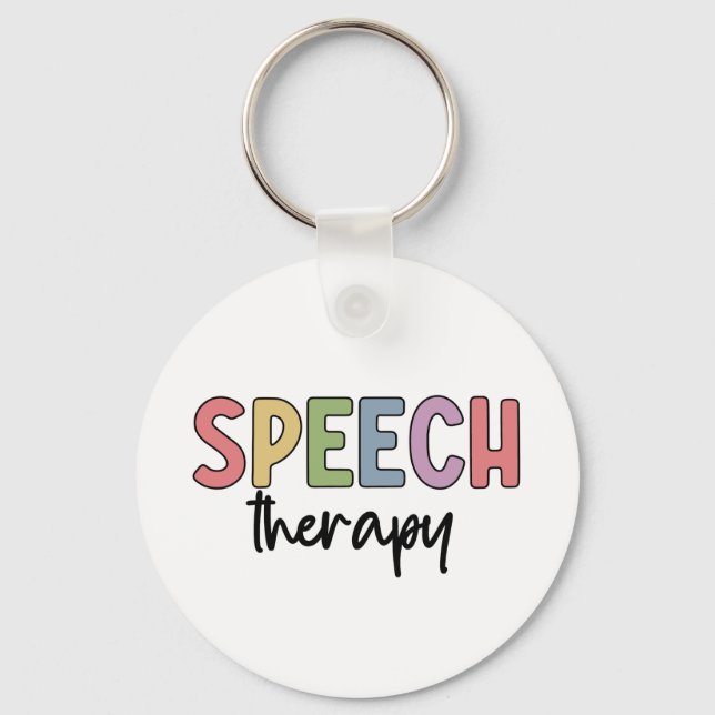 Speech Therapy SLP Speech Pathologist Gifts Key Ring (Front)