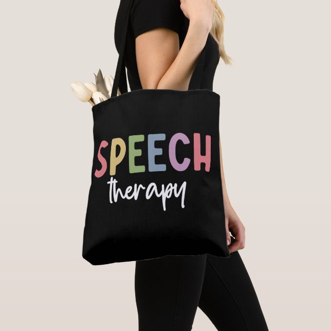 Speech Therapy SLP Speech Pathologist Gifts Tote Bag (Close Up)