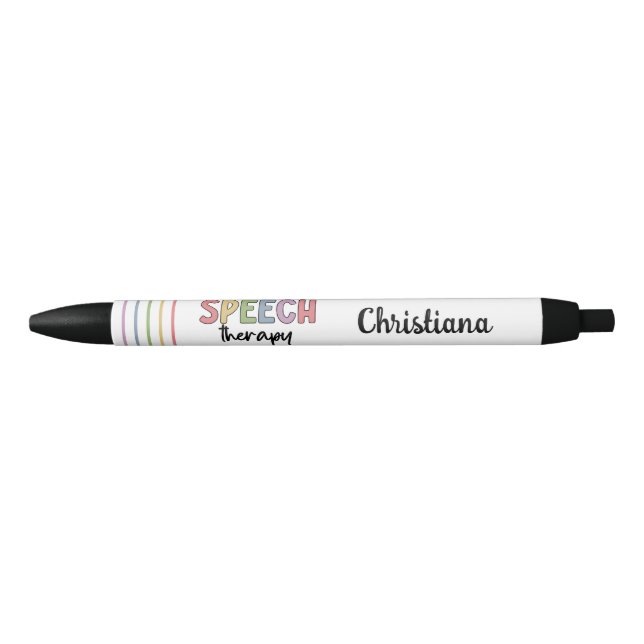 Speech Therapy SLP Speech Therapy Student Gifts Black Ink Pen (Front)