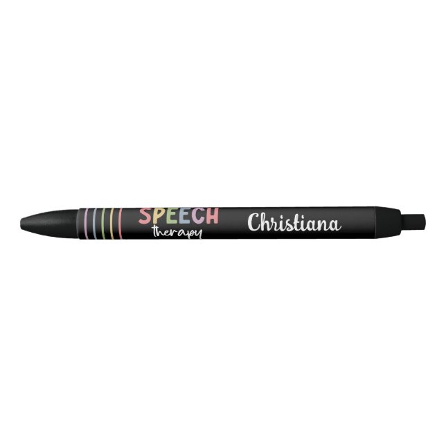Speech Therapy SLP Speech Therapy Student Gifts Black Ink Pen (Front)