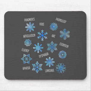 Speech Therapy Snowflake Winter Vocabulary Theme F Mouse Mat
