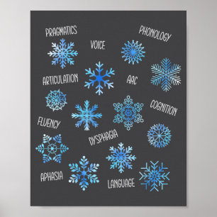 Speech Therapy Snowflake Winter Vocabulary Theme F Poster