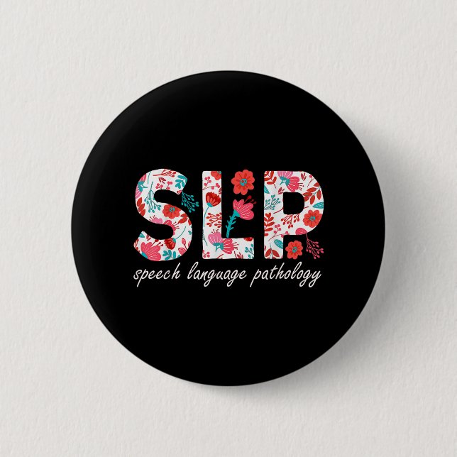 Speech Therapy Speech Language Pathology Retro Dai 6 Cm Round Badge (Front)