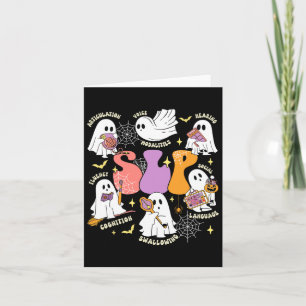 Speech Therapy Spooky Slp Halloween Cute Ghost Card