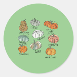 Speech Therapy Squad Pumpkin Fall Halloween Thanks Classic Round Sticker