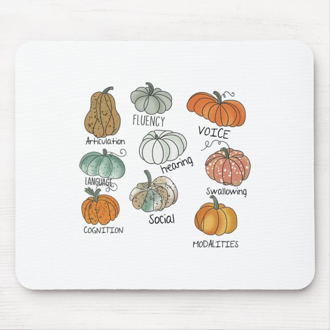 Speech Therapy Squad Pumpkin Fall Halloween Thanks Mouse Mat (Front)