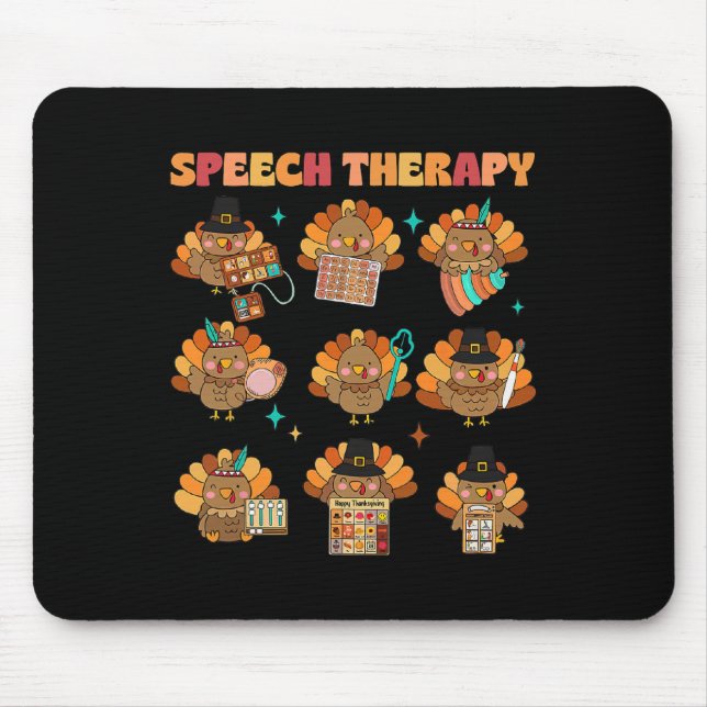 Speech Therapy Turkey Slp Speech Therapist Fall Th Mouse Mat (Front)