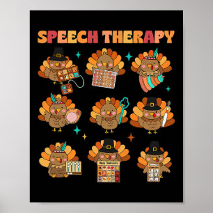 Speech Therapy Turkey Slp Speech Therapist Fall Th Poster