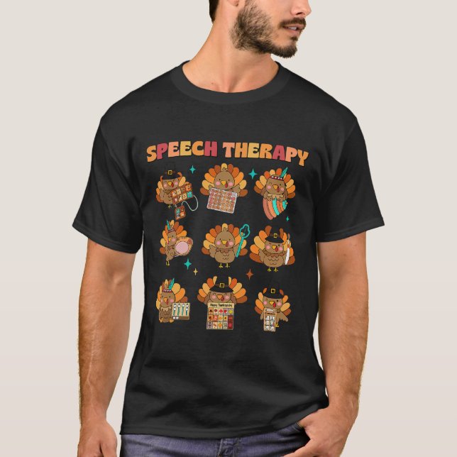 Speech Therapy Turkey Slp Speech Therapist Fall Th T-Shirt (Front)