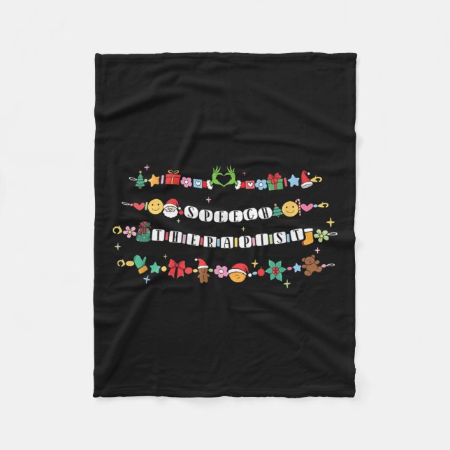 Speech Therast Bracelet Christmas Friendship Slp X Fleece Blanket (Front)