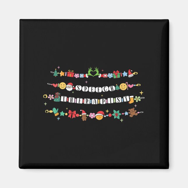 Speech Therast Bracelet Christmas Friendship Slp X Magnet (Front)