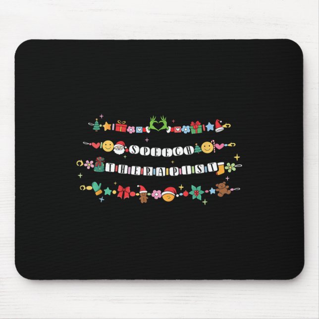 Speech Therast Bracelet Christmas Friendship Slp X Mouse Mat (Front)